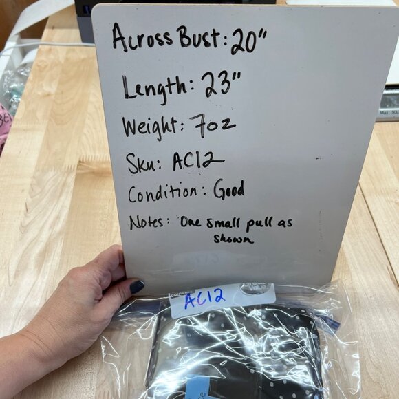 CeCe Black White Polka Dot Blouse Flutter Sleeve Size Medium - Picture 11 of 11